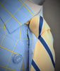 Blue Yellow Plaids & Checks Formal Business Dress Shirt Floral Fashion
