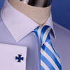 New Light Blue Dress Shirt Dignified Herringbone Twill Formal Business French Cuff