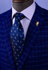 New Navy Blue Italian Fleur-De-Lis Designer Tie 3" Necktie Florentine Accessory