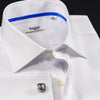 White Luxury Twill Stripe Formal Business Dress Shirt Luxury Designer Fashion