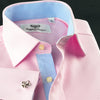 Elegant Pink Twill Double Ply 80's Fine Wevon Formal Shirt Matching Inner Lining