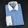 Blue Gingham Check WInchester Dress Shirt White Contrast Collar & Cuff Boss-Look