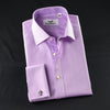 Purple Herringbone Formal Business Dress Shirt Mini Pink Check Sexy Boss Design