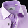 Purple Herringbone Formal Business Dress Shirt Mini Pink Check Sexy Boss Design