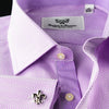 Purple Herringbone Formal Business Dress Shirt Mini Pink Check Sexy Boss Design