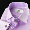 Purple Herringbone Formal Business Dress Shirt Mini Pink Check Sexy Boss Design