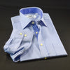 Blue Stripe With Inner Lining Formal Business Dress Luxury Fashion Single Standard Cuff