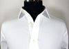 Classic White Poplin Business Formal Dress Shirt WIth Blue Trim