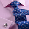 Pink Herringbone With Blue Paisley Inner Lining French Cuffs