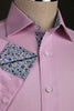 B2B Shirts - Pink Royal Oxford Formal Business Dress Shirt with Floral Inner-Lining - Business to Business