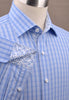 B2B Shirts - Big Dandelion Designer Striped Checks Floral Formal Business Dress Shirt - Business to Business