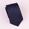 Navy Blue Skinny Woven Tie with Red Green Floral Luxury Fashion 3"