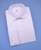 B2B Shirts - Purple Double Plaids & Checks Twill Formal Business Dress Shirt Luxury Violet Designer Fashion - Business to Business