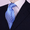 B2B Shirts - Light Blue Designer Basketweave Neat Geometric Regular Woven Tie 8cm - Business to Business