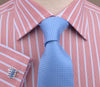 B2B Shirts - Brown Blue Formal Business Dress Shirt with Pink Gingham Checkers - Business to Business
