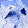 Elegant Light Blue Check With Hounds Tooth Inner Lining Formal Business Dress Luxury Fashion