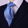B2B Shirts - Pink Diamond Encrusted Luxury Designer Blue Ripple Woven Tie 3" - Business to Business