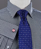 B2B Shirts - Black Gingham Check Formal Business Dress Shirt Lilac Royal Oxford Fashion - Business to Business