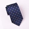 B2B Shirts - Midnight Blue Herringbone Fade Checkered Yellow Geometric Pattern Modern Woven Tie 3" - Business to Business
