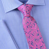 B2B Shirts - Pink Lavish Roses Floral Designer Luxury Baroque Fashion Woven Ties 3" - Business to Business