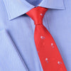B2B Shirts - Red Roses & Daisies Floral Designer Luxury Modern Woven Tie 3" - Business to Business