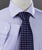B2B Shirts - Lavender Lilac Twill Striped Formal Business Dress Shirt Royal Oxford Designer Fashion - Business to Business