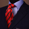 Red Striped Woven Tie