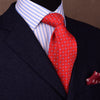 B2B Shirts - Blue Diamond Ninja Star White Studs Red Modern Woven Tie 3" - Business to Business
