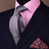 B2B Shirts - Lucky Orange Irish Clover Grey Geometric Floral Modern Tie 3" - Business to Business