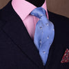 B2B Shirts - Daisies & Full Roses Floral Blue Modern Woven Tie 3" - Business to Business