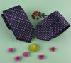 B2B Shirts - Purple Floral Teal Coffee Bean Studs Black Modern Tie 3" - Business to Business