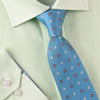 B2B Shirts - Red Floral Teal Geometric Neat Ripple Modern Woven Tie 3" - Business to Business