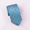 B2B Shirts - Red Floral Teal Geometric Neat Ripple Modern Woven Tie 3" - Business to Business