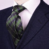 B2B Shirts - Green Neat Jacquard Check Luxury Film Strip Modern Tie 3" - Business to Business