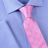 B2B Shirts - Blue & Pink Geometric Linked Squares Neat Pattern Modern Tie 3" - Business to Business