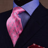 B2B Shirts - Blue & Pink Geometric Linked Squares Neat Pattern Modern Tie 3" - Business to Business
