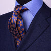 B2B Shirts - Bronze Lavish Baroque Paisley Floral Blue Skinny Modern Tie 3" - Business to Business