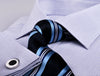 B2B Shirts - Designer Blue Plaids & Checks Formal Business Dress Shirt Luxury Fashion - Business to Business
