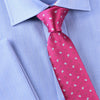 Light Baby Blue Paisley Ego Droplet Red Magenta Floral Woven Tie 3"