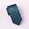 B2B Shirts - Green Teal Luxury Polka Dots Skinny Woven Tie 3" - Business to Business