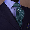 B2B Shirts - Green Teal Luxury Polka Dots Skinny Woven Tie 3" - Business to Business