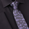 B2B Shirts - Lavish Purple Baroque Paisley Grey Skinny Woven Tie 3" - Business to Business