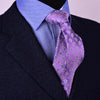 B2B Shirts - Multi-Coloured Designer Floral Paisley Purple Luxury Woven Tie 3" - Business to Business