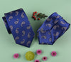 Designer Floral Layered Paisley Stroke Blue Luxury Woven Tie 3"