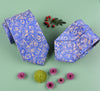B2B Shirts - Super Lavish Blue Roses Tan Floral Designer Luxury Woven Tie 3" - Business to Business