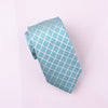B2B Shirts - Turquoise Green Maze Grid Fade Checkered Designer Woven Tie 3" - Business to Business