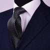 Black Striped Purple Grid Checkered Luxury Fashion Woven Tie 3"