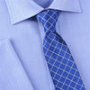 B2B Shirts - Blue Plaids & Checks Classic Tile Designer Fashion Woven Tie 3" - Business to Business