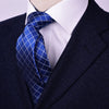 B2B Shirts - Blue Plaids & Checks Classic Tile Designer Fashion Woven Tie 3" - Business to Business