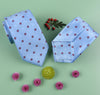 B2B Shirts - Red Sunflower Floral Light Blue Fade Polka Dots Skinny Tie 3" - Business to Business